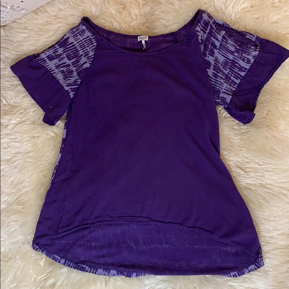 Splendid Purple Cold Shoulder Tee - Picture 3 of 4